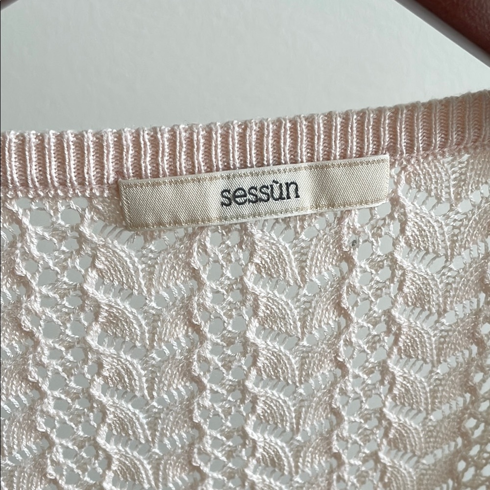 Stylish Beige Knit Top with Purple and Brown Accents - Picture 4 of 5